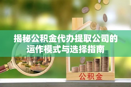 怒江揭秘公积金代办提取公司的运作模式与选择指南