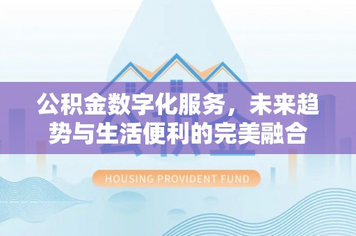 怒江公积金数字化服务，未来趋势与生活便利的完美融合