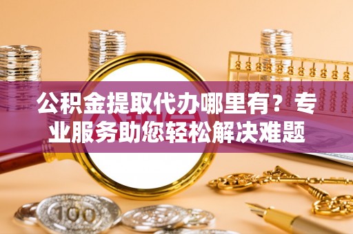 怒江公积金提取代办哪里有？专业服务助您轻松解决难题