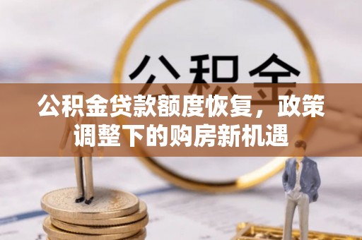 怒江公积金贷款额度恢复，政策调整下的购房新机遇