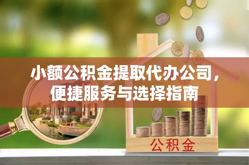 怒江小额公积金提取代办公司，便捷服务与选择指南