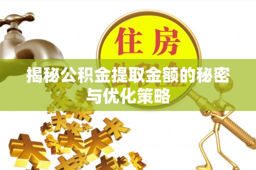 怒江揭秘公积金提取金额的秘密与优化策略