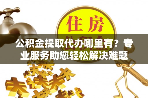 怒江公积金提取代办哪里有？专业服务助您轻松解决难题