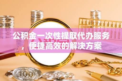 怒江公积金一次性提取代办服务，便捷高效的解决方案