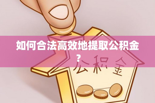 怒江如何合法高效地提取公积金？